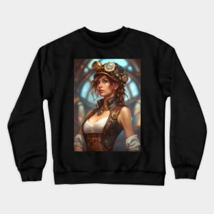 Steampunk Mechanic Girl Crewneck Sweatshirt